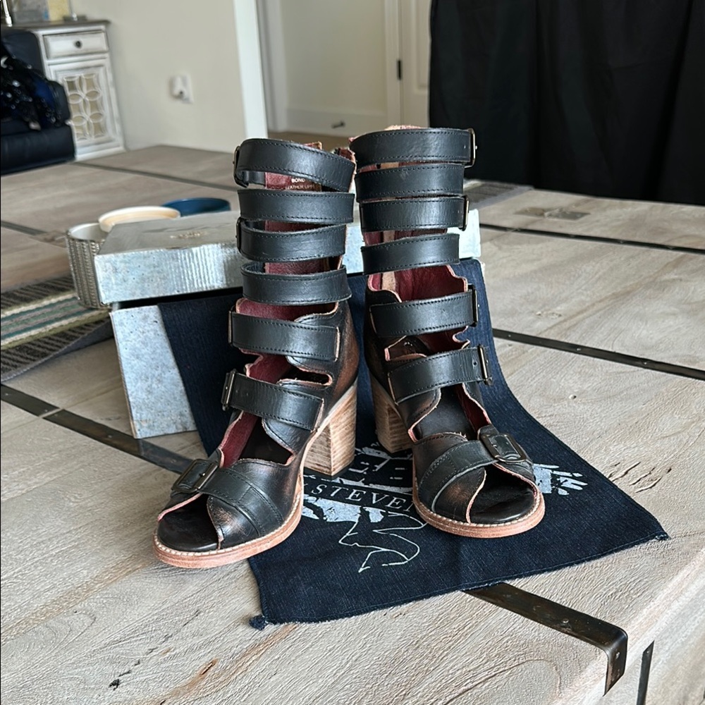 Freebird by Steven Black Heeled Sandals with Straps